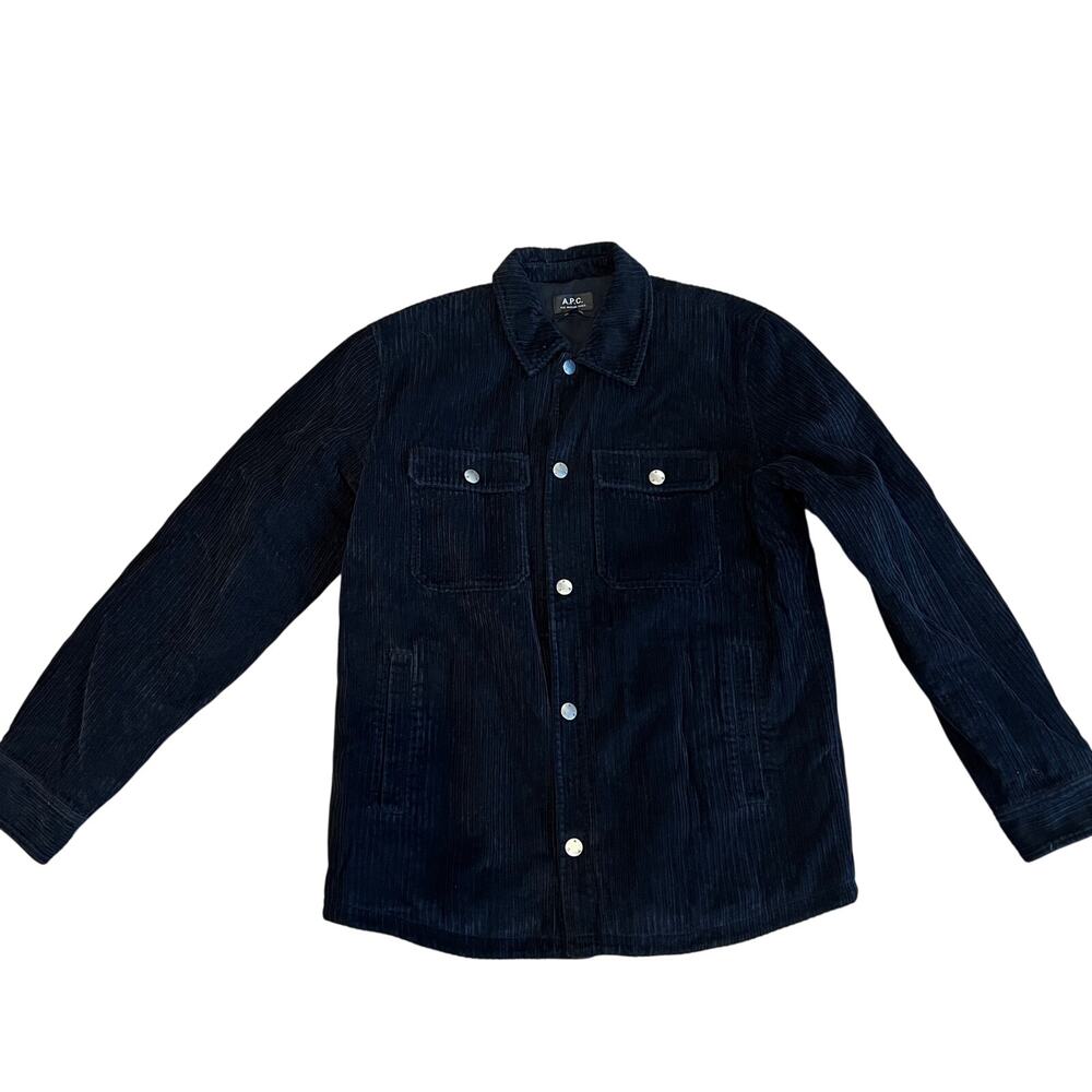 A.P.C. Men's Alex Corduroy Overshirt Size M in Black
